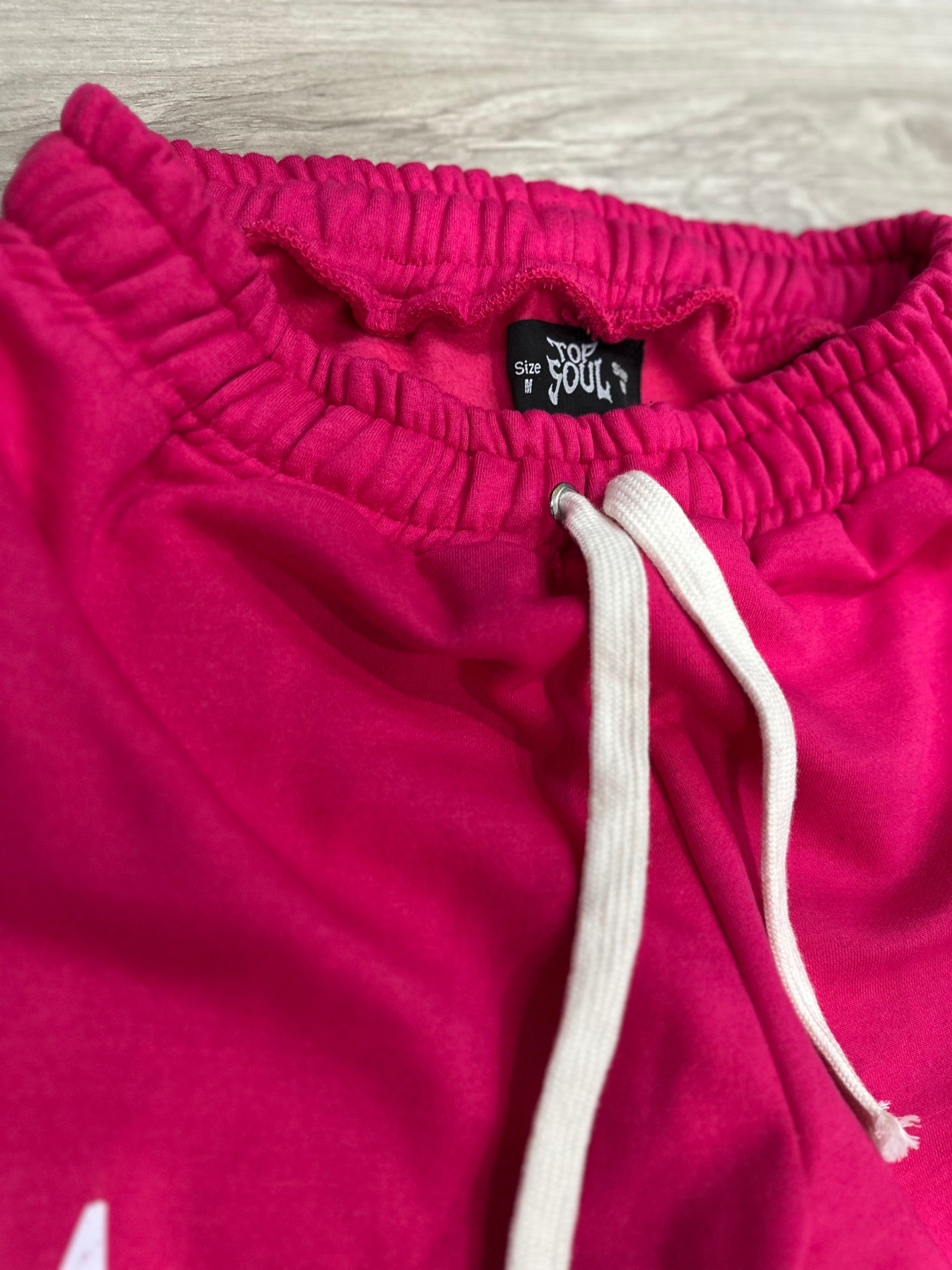 HOT PINK FLARED SWEATS